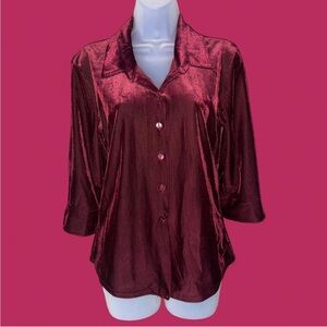 No Boundaries Stretch Ribbed Velvet Top M